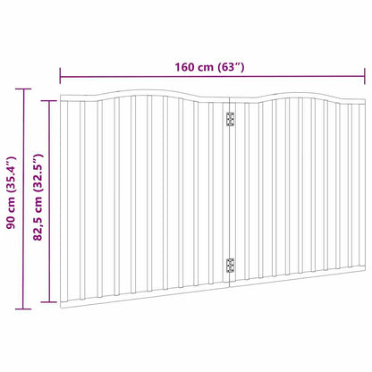 Cancello Cani Pieghevole 2 Pannelli Marrone 160cm Legno Pioppo | homemem39
