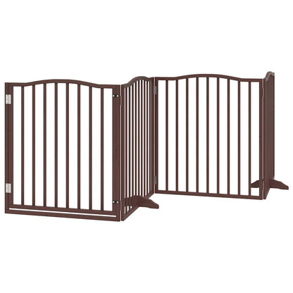 Cancello Cani Porta Pieghevole Marrone 4 Pannelli 320cm Pioppo | homemem39