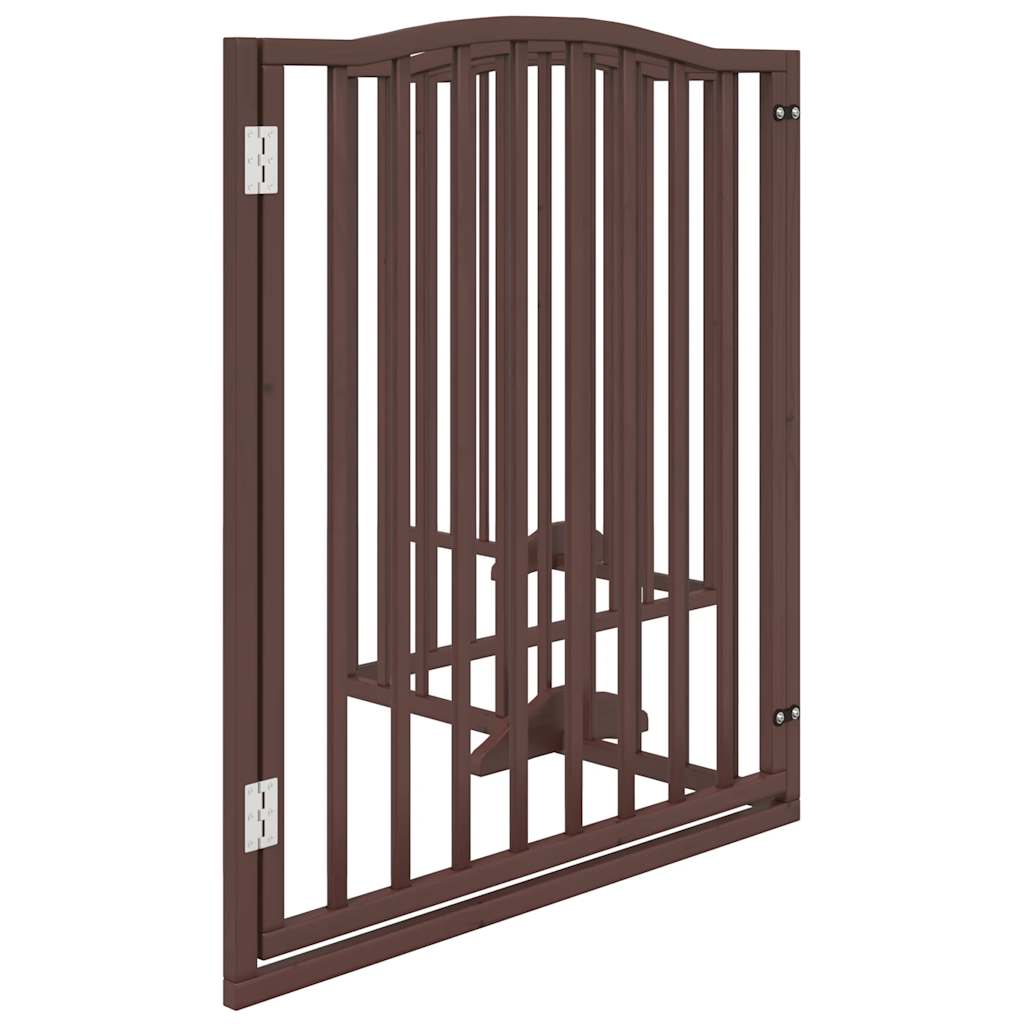 Cancello Cani Porta Pieghevole Marrone 4 Pannelli 320cm Pioppo | homemem39