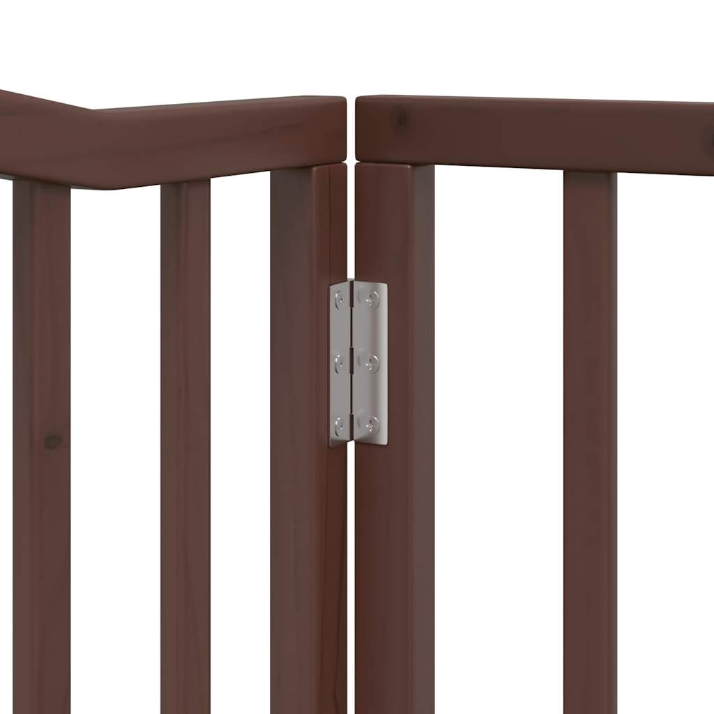 Cancello Cani Porta Pieghevole Marrone 4 Pannelli 320cm Pioppo | homemem39