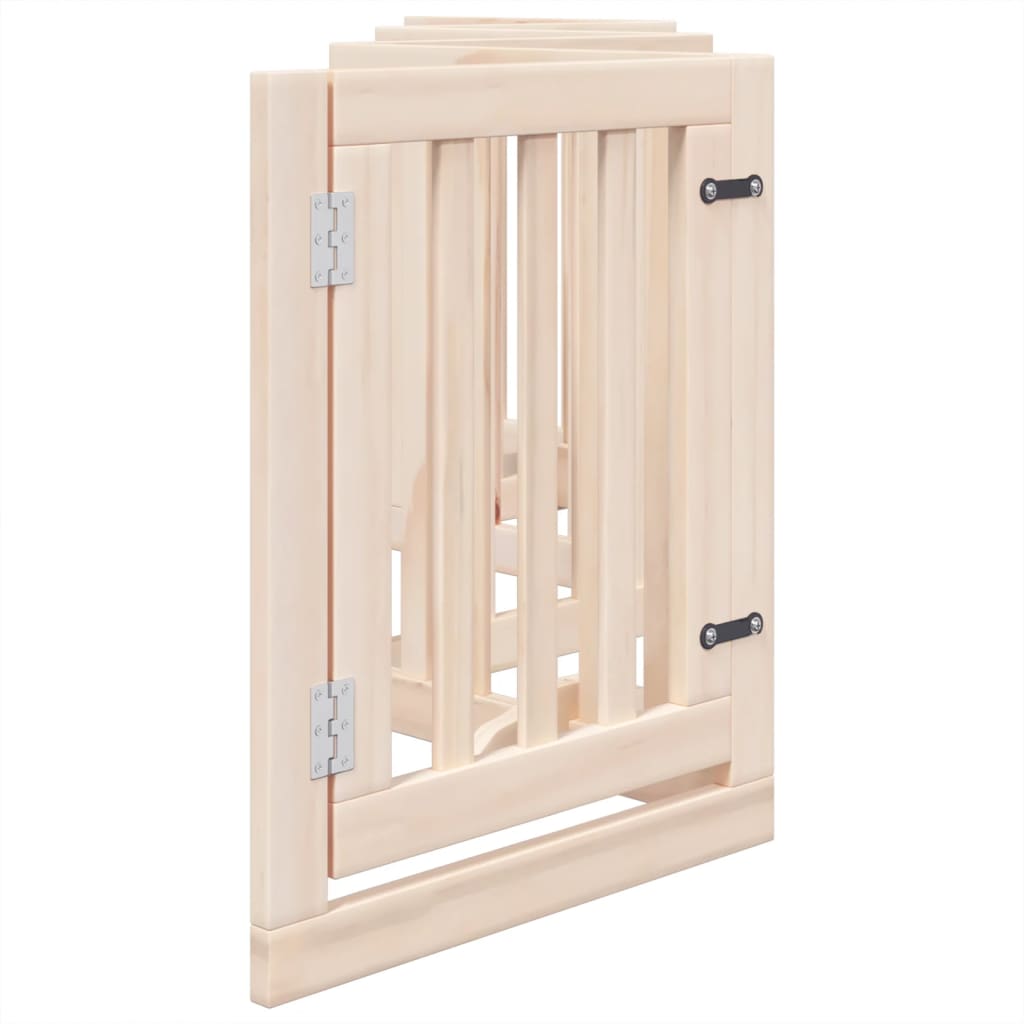 Cancelletto per cani con porta pieghevole 6 pannelli 300 cm in legno di pioppo | homemem39