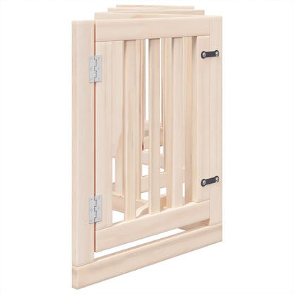 Cancelletto per cani con porta pieghevole 6 pannelli 300 cm in legno di pioppo | homemem39