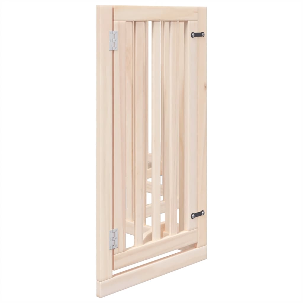 Cancelletto per cani con porta pieghevole 6 pannelli 300 cm in legno di pioppo | homemem39