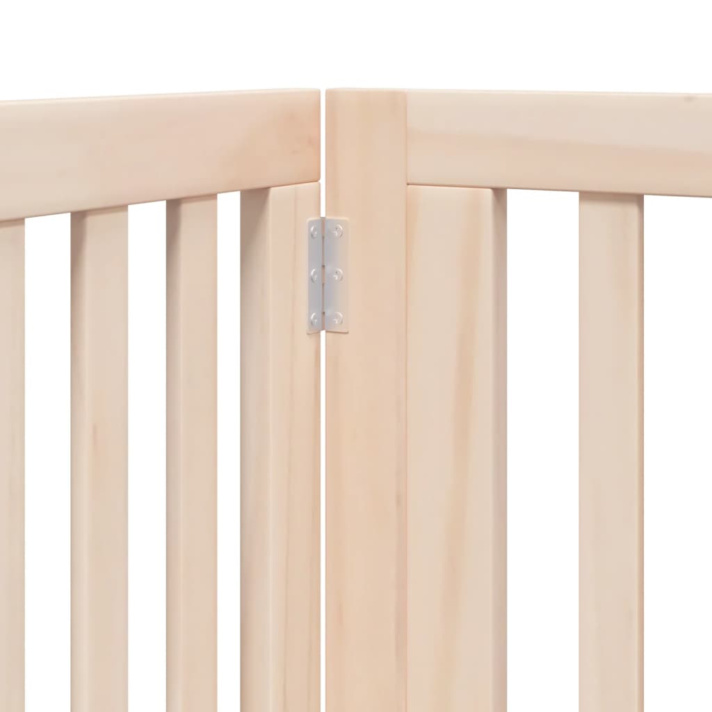Cancelletto per cani con porta pieghevole 4 pannelli 320 cm in legno di pioppo | homemem39