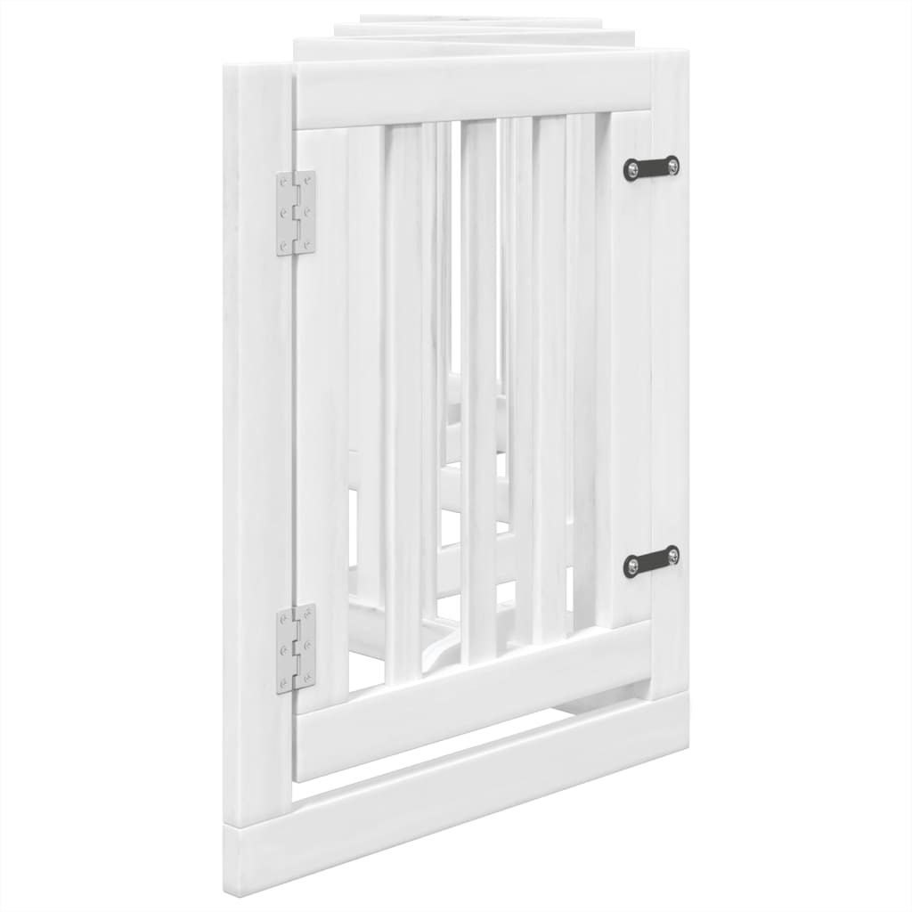 Cancello Cani Porta Pieghevole Bianco 6 Pannelli 300 cm Pioppo | homemem39