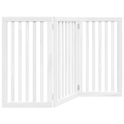 Cancello per Cani Pieghevole 3 Pannelli Bianco 150 cm Pioppo | homemem39