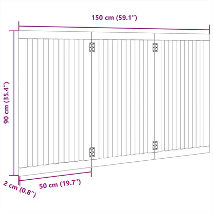 Cancello per Cani Pieghevole 3 Pannelli Bianco 150 cm Pioppo | homemem39