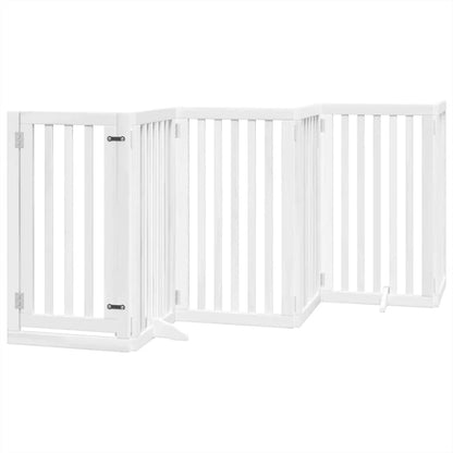 Cancello Cani Porta Pieghevole Bianco 6 Pannelli 300 cm Pioppo | homemem39