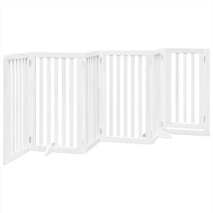 Cancello Cani Porta Pieghevole Bianco 6 Pannelli 300 cm Pioppo | homemem39