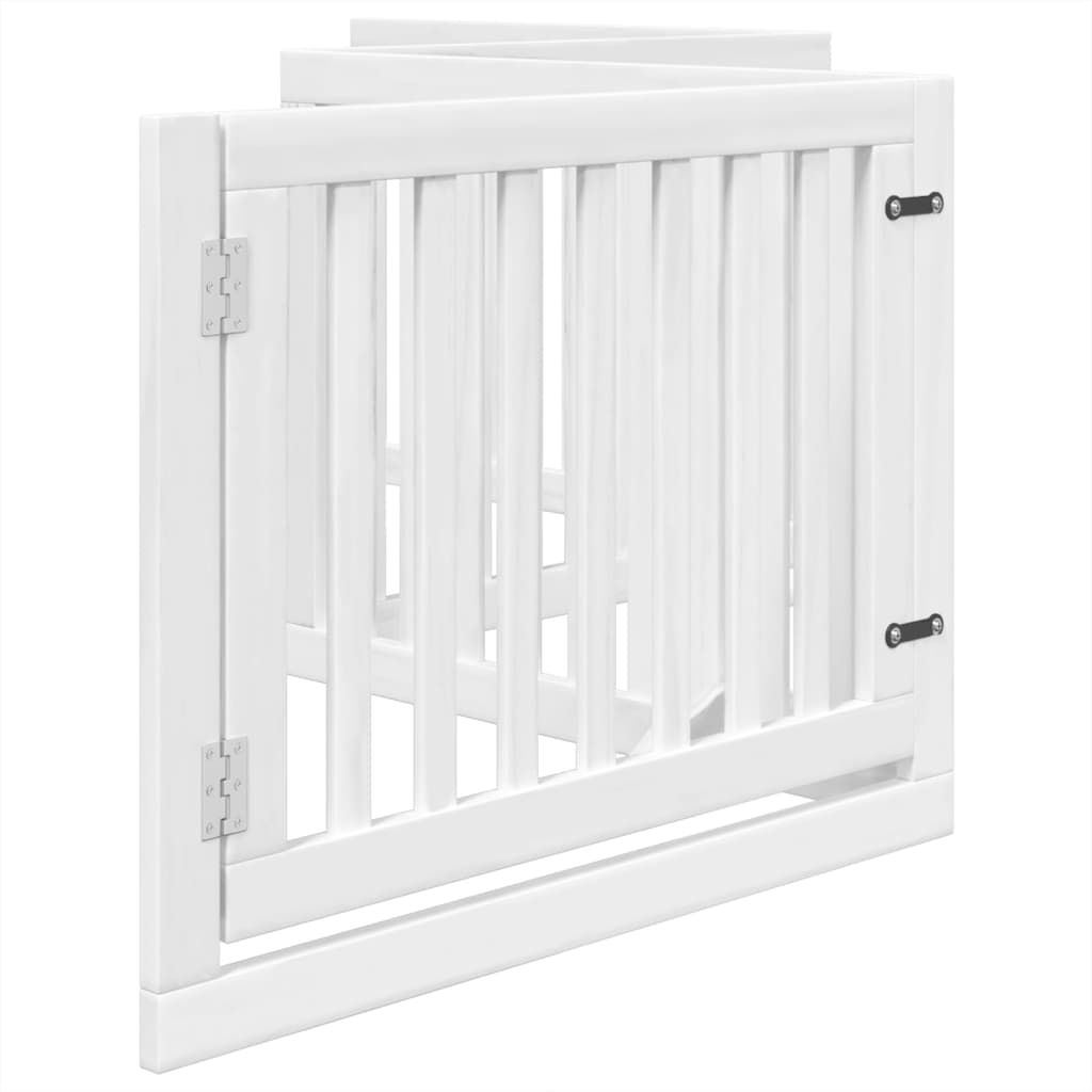Cancello Cani Porta Pieghevole Bianco 4 Pannelli 320 cm Pioppo | homemem39