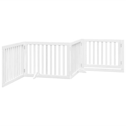 Cancello Cani Porta Pieghevole Bianco 4 Pannelli 320 cm Pioppo | homemem39