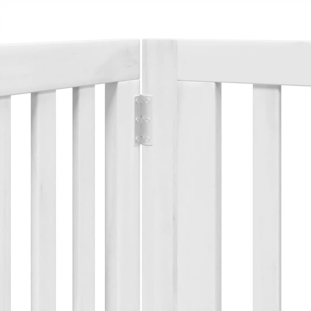 Cancello Cani Porta Pieghevole Bianco 4 Pannelli 320 cm Pioppo | homemem39