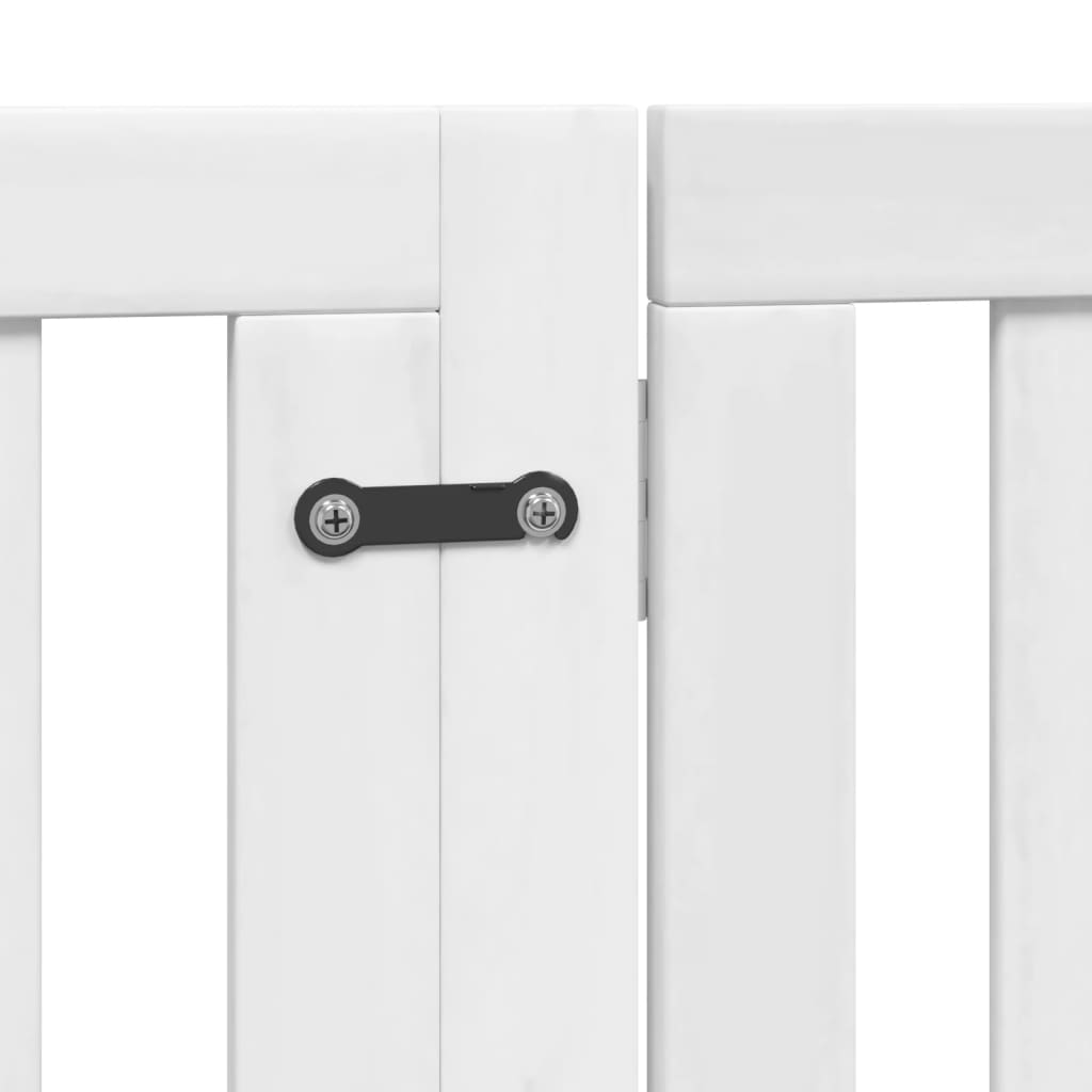 Cancello Cani Porta Pieghevole Bianco 4 Pannelli 320 cm Pioppo | homemem39