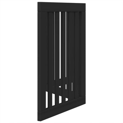 Cancello per Cani Pieghevole 3 Pannelli Nero 150cm Legno Pioppo | homemem39