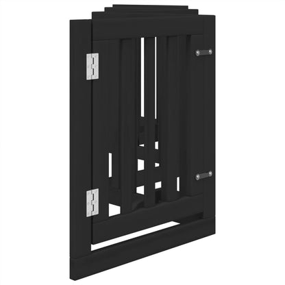 Cancello per Cani Porta Pieghevole Nero 6 Pannelli 300cm Pioppo | homemem39