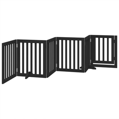 Cancello per Cani Porta Pieghevole Nero 6 Pannelli 300cm Pioppo | homemem39