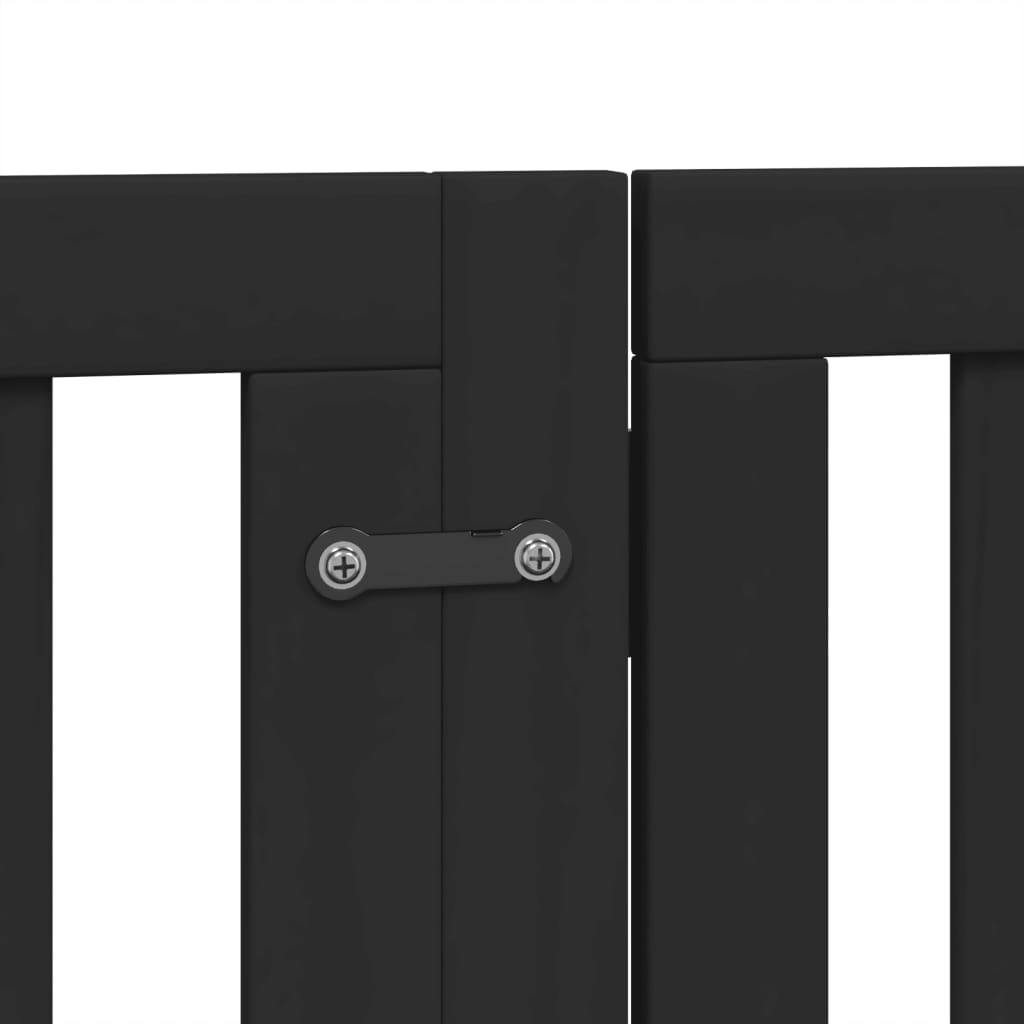 Cancello per Cani Porta Pieghevole Nero 6 Pannelli 300cm Pioppo | homemem39