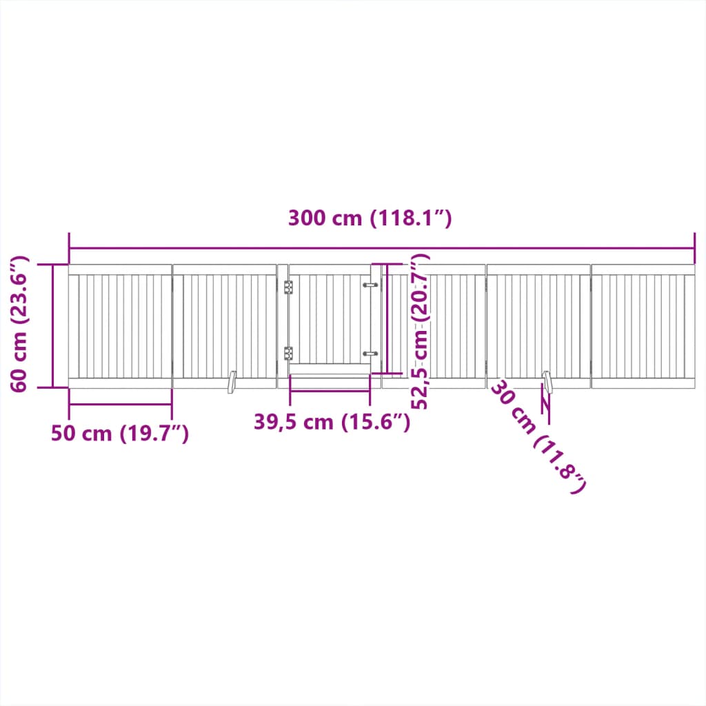 Cancello per Cani Porta Pieghevole Nero 6 Pannelli 300cm Pioppo | homemem39