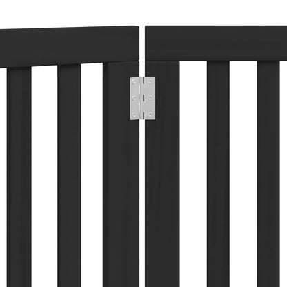 Cancello per Cani Pieghevole 3 Pannelli Nero 150cm Legno Pioppo | homemem39