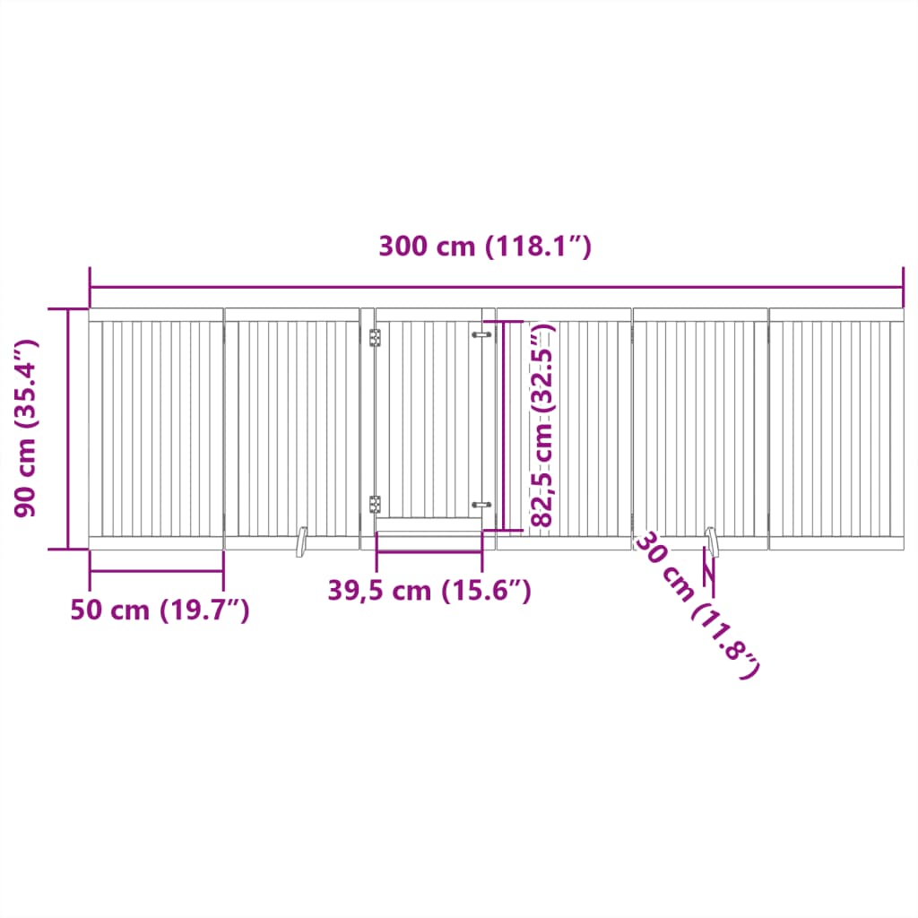 Cancello per Cani Porta Pieghevole Nero 6 Pannelli 300cm Pioppo | homemem39