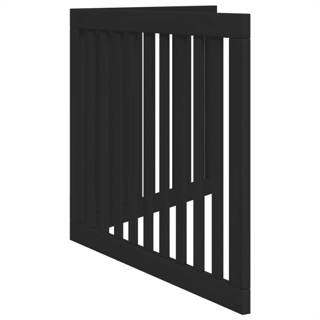 Cancello per Cani Pieghevole 2 Pannelli Nero 160cm Legno Pioppo | homemem39
