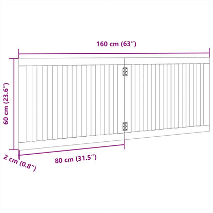 Cancello per Cani Pieghevole 2 Pannelli Nero 160cm Legno Pioppo | homemem39