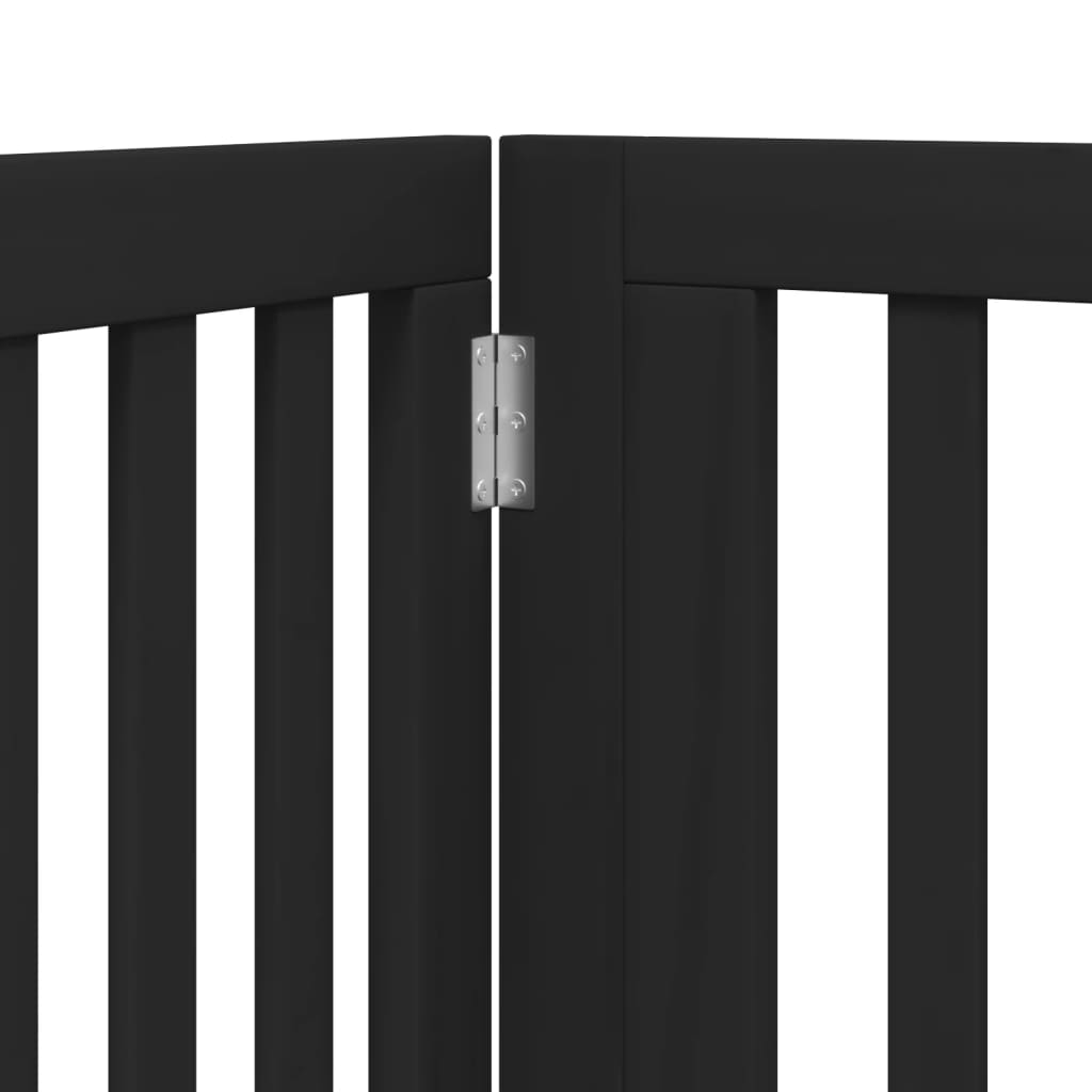Cancello per Cani Porta Pieghevole Nero 4 Pannelli 320cm Pioppo | homemem39