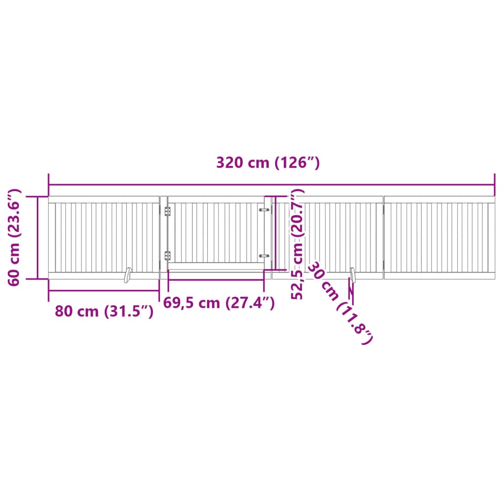 Cancello per Cani Porta Pieghevole Nero 4 Pannelli 320cm Pioppo | homemem39