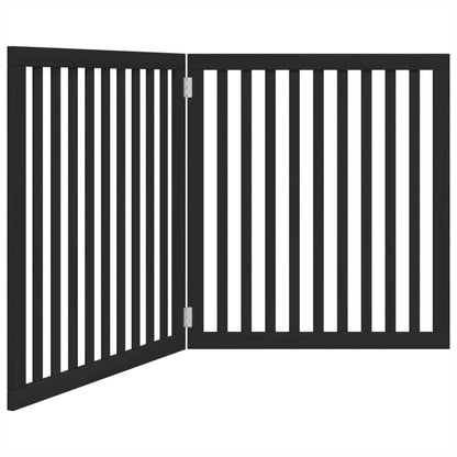 Cancello per Cani Pieghevole 2 Pannelli Nero 160cm Legno Pioppo | homemem39