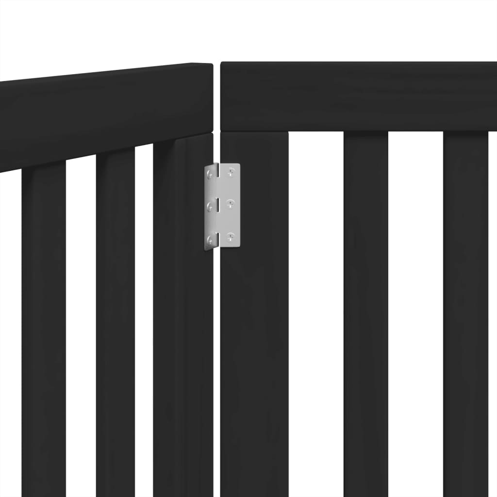 Cancello per Cani Pieghevole 2 Pannelli Nero 160cm Legno Pioppo | homemem39