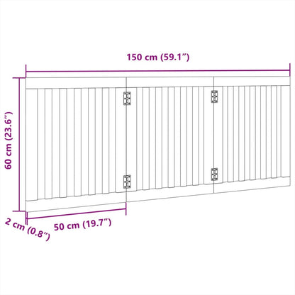 Cancello Cani Pieghevole 3 Pannelli Marrone 150cm Legno Pioppo | homemem39
