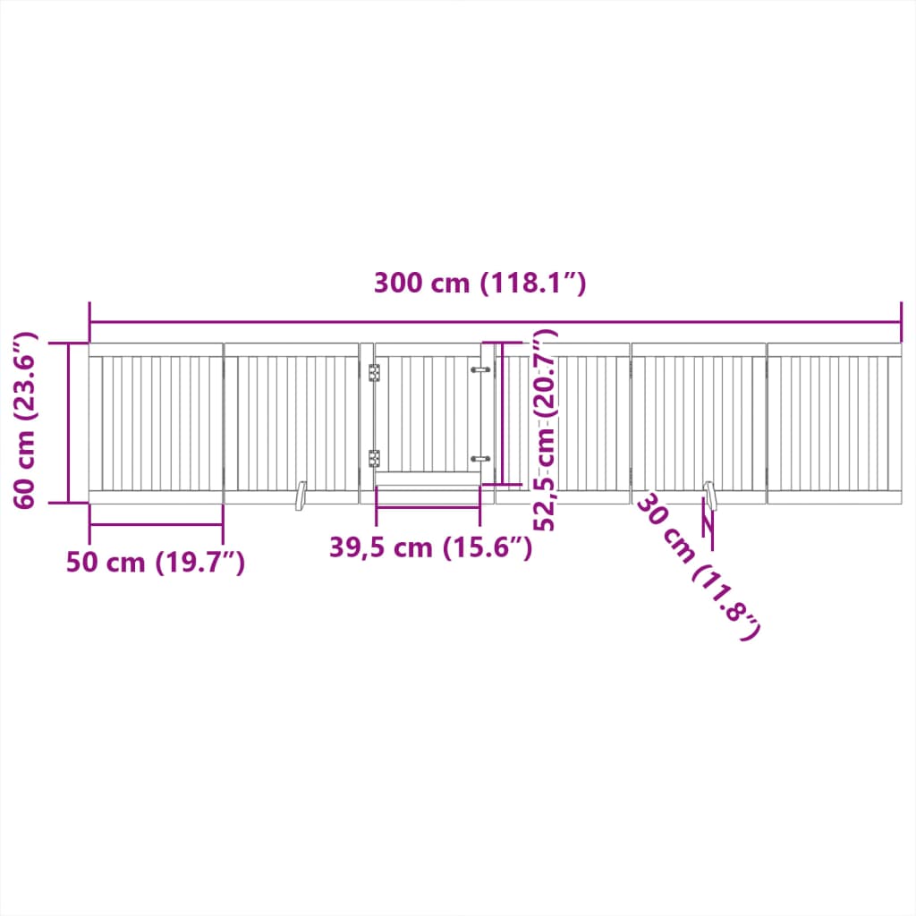 Cancello Cani Porta Pieghevole Marrone 6 Pannelli 300cm Pioppo | homemem39
