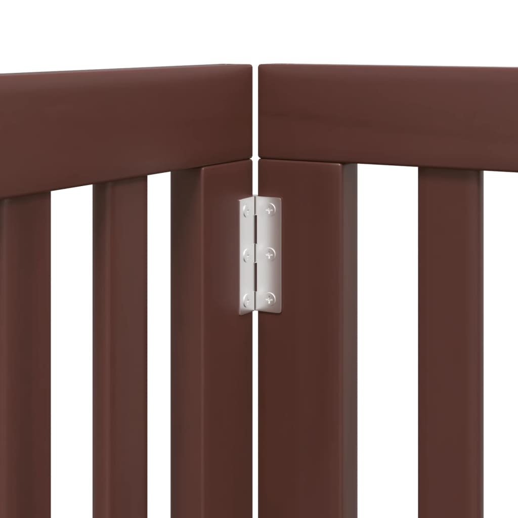 Cancello Cani Porta Pieghevole Marrone 6 Pannelli 300cm Pioppo