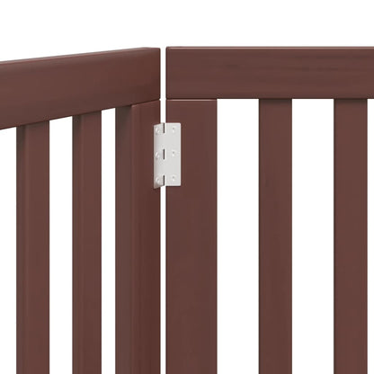 Cancello Cani Pieghevole 2 Pannelli Marrone 160cm Legno Pioppo