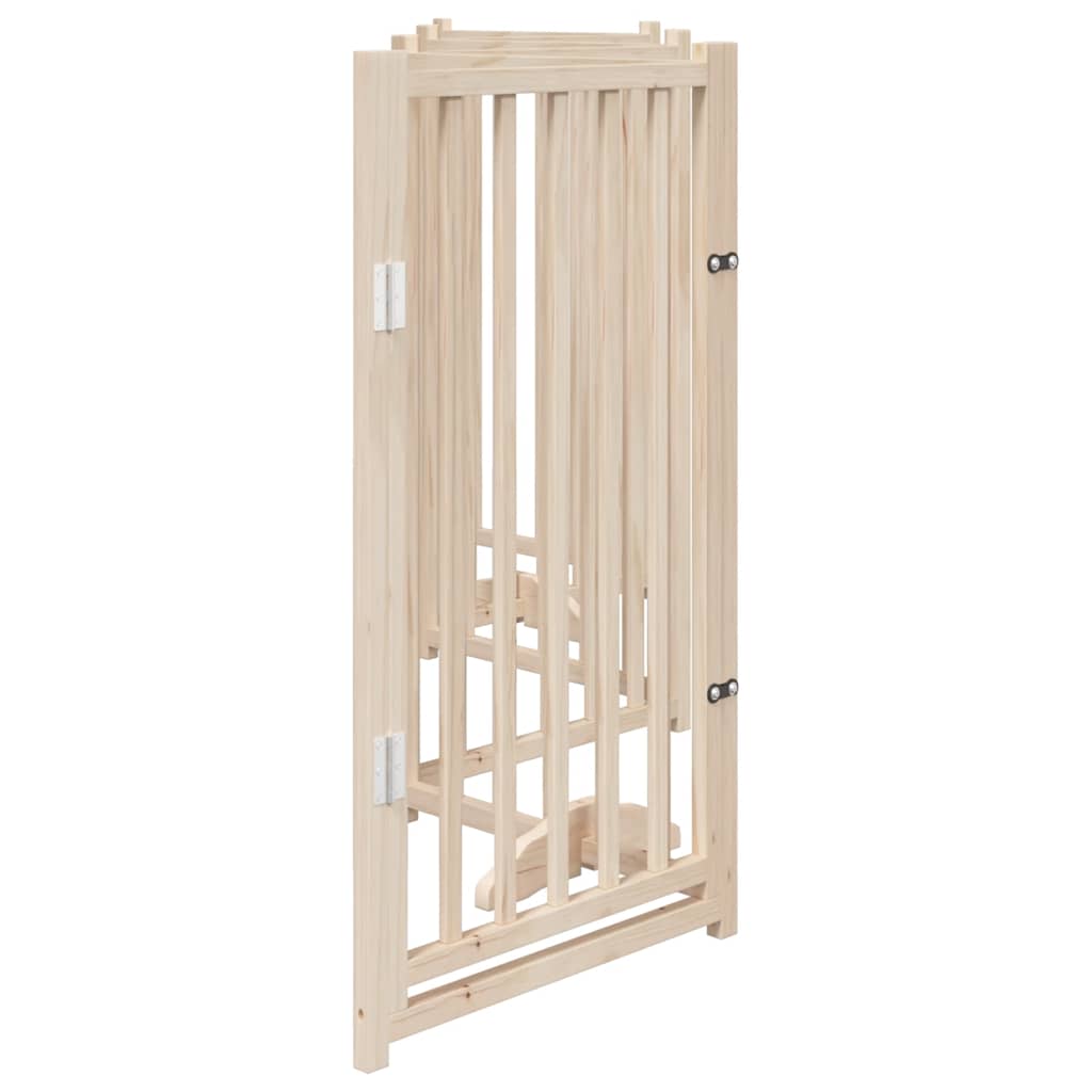Cancelletto per cani con porta pieghevole 6 pannelli 300 cm in legno massello di abete | homemem39