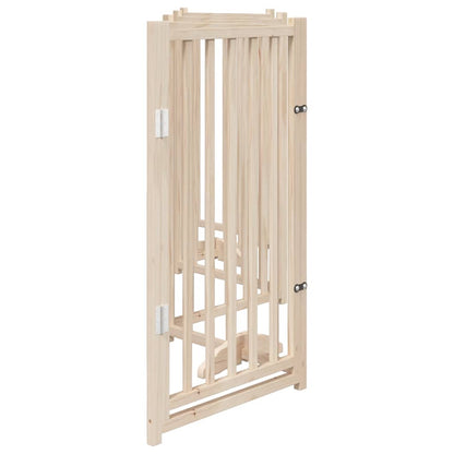 Cancelletto per cani con porta pieghevole 6 pannelli 300 cm in legno massello di abete | homemem39