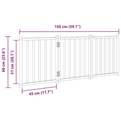 Cancello Cani Pieghevole 3 Pannelli Bianco 150cm Massello Abete | homemem39