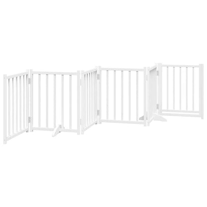 Cancello Cani Pieghevole Bianco 6 Pannelli 300cm Massello Abete | homemem39