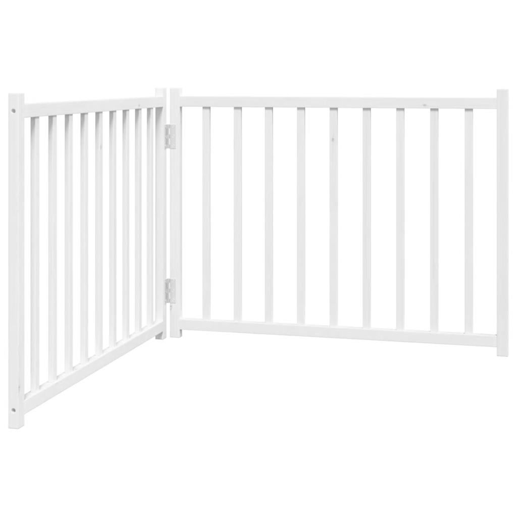 Cancello Cani Pieghevole 2 Pannelli Bianco 160cm Massello Abete | homemem39