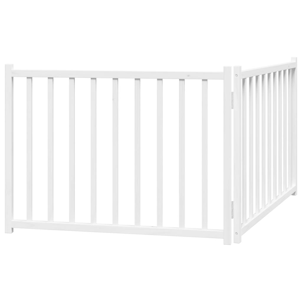 Cancello Cani Pieghevole 2 Pannelli Bianco 160cm Massello Abete | homemem39