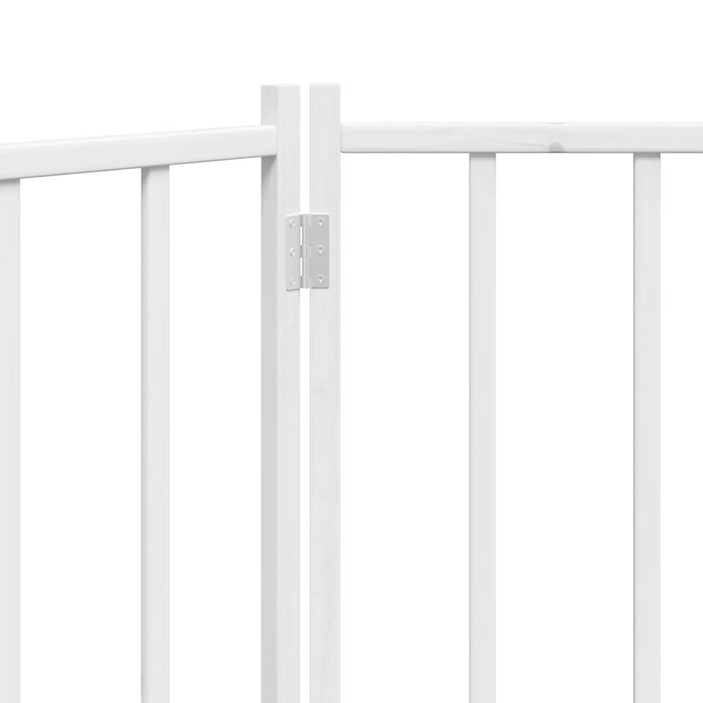 Cancello Cani Pieghevole 2 Pannelli Bianco 160cm Massello Abete | homemem39