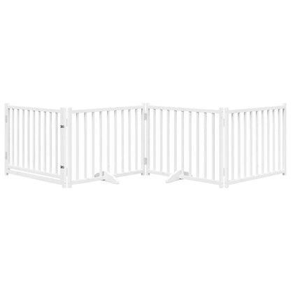 Cancello Cani Pieghevole Bianco 4 Pannelli 320cm Massello Abete | homemem39