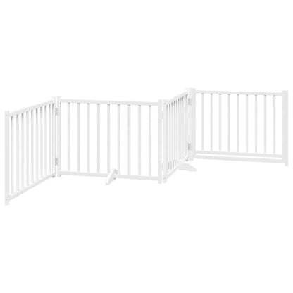 Cancello Cani Pieghevole Bianco 4 Pannelli 320cm Massello Abete | homemem39