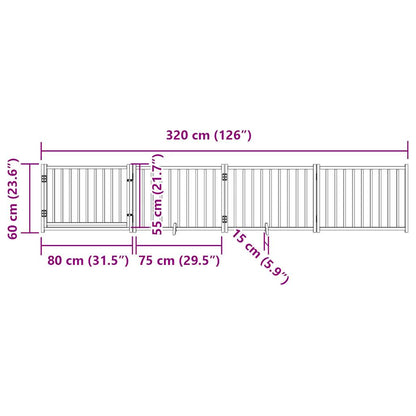Cancello Cani Pieghevole Bianco 4 Pannelli 320cm Massello Abete | homemem39