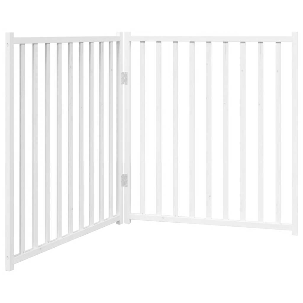 Cancello Cani Pieghevole 2 Pannelli Bianco 160cm Massello Abete | homemem39