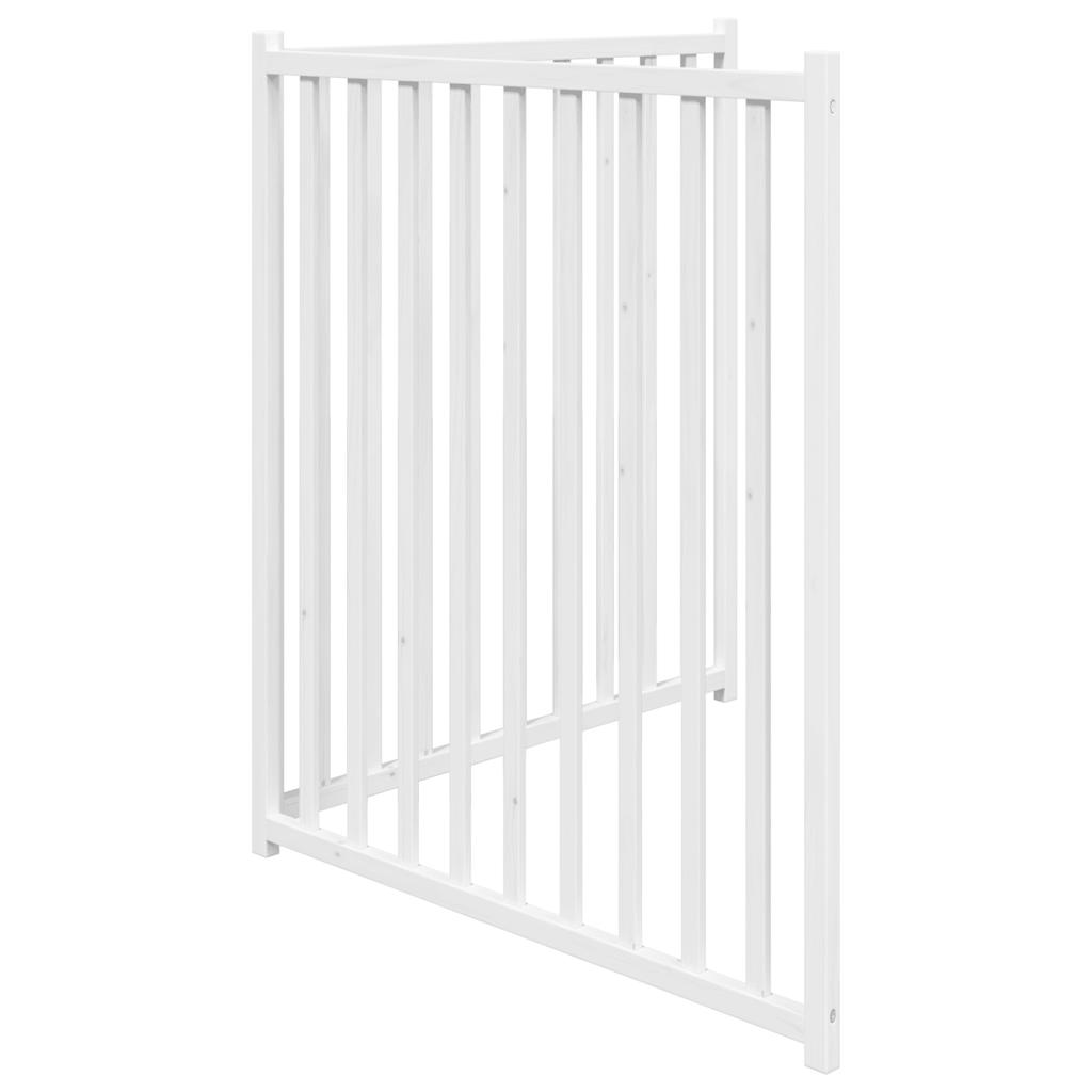 Cancello Cani Pieghevole 2 Pannelli Bianco 160cm Massello Abete | homemem39