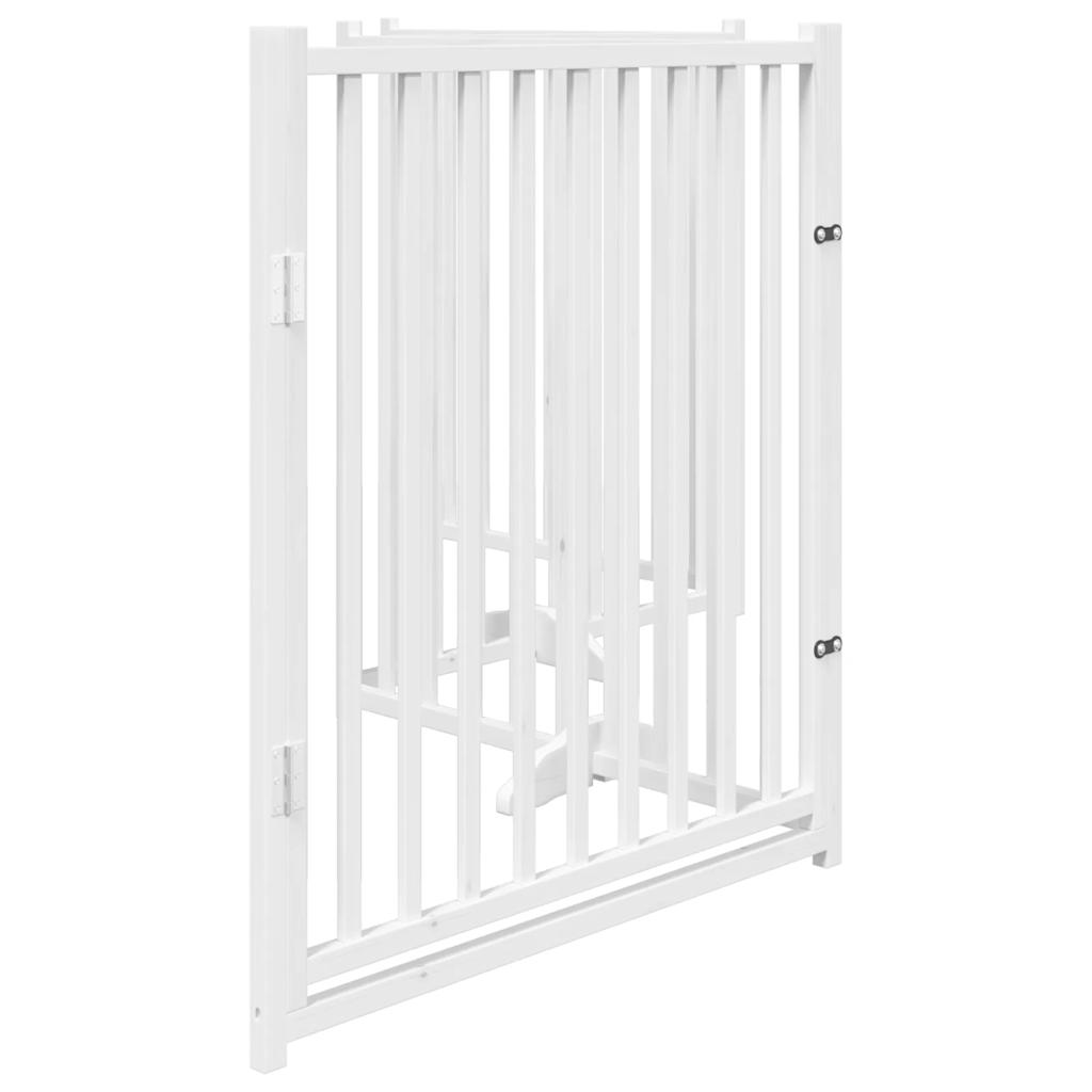 Cancello Cani Pieghevole Bianco 4 Pannelli 320cm Massello Abete | homemem39
