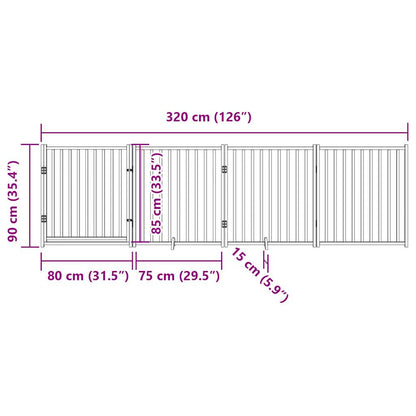 Cancello Cani Pieghevole Bianco 4 Pannelli 320cm Massello Abete | homemem39
