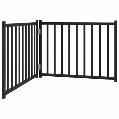 Cancello Cani Pieghevole 2 Pannelli Nero 160 cm Massello Abete | homemem39