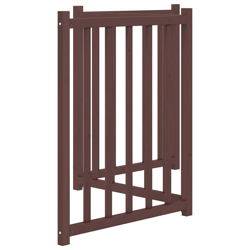 Cancello Cani Pieghevole 3Pannelli Marrone 150cm Massello Abete | homemem39